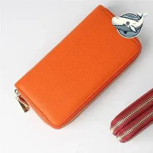 [콩심팥심]감각적인 소가죽 여성용 지갑 오렌지 색상 에코백토트백