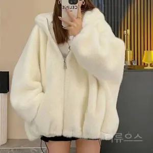 티류으스 여성 가을 겨울 털후드 집업 후리스 후드집업 아우터 WX