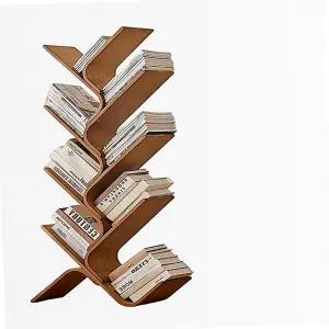 북타워 8단 지그재그 선반 북선반 진열대 정리함 책 원목 스탠딩 벽면