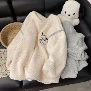 포차코 겨울 잠옷 홈웨어 바지 커플 수면 캐릭터 극세사 기모 두꺼운