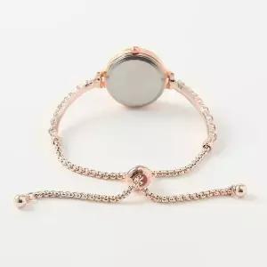 [골드스마일]스톤 장식 슬라이드 여성 손목시계 핑크