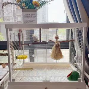 렉산 새장 앵무새 투명 대형 한정판 모델 아크릴 흰색 잉꼬