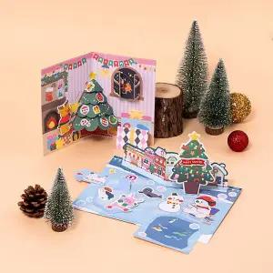 [오피스스쿨] 민화 KC인증 크리스마스 팝업 카드 만들기 (2종택1) DIY 입체카드 성탄카드 크리스마스만들기수업 연말감사 편지쓰기 겨울만들기활동