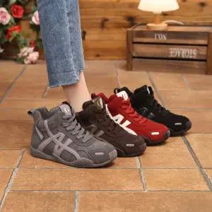 빈티지 단화녀 2025 가을겨울 신상 폭발적인 소프트 베이스 하이힐 기모 보온 캐주얼 신발