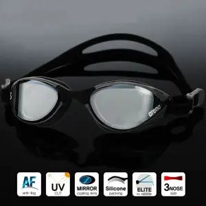 잘보이는 물안경 강습 스타트 수경 고급 수입아레나 리논 올블랙 큰렌즈 미러 패킹수경