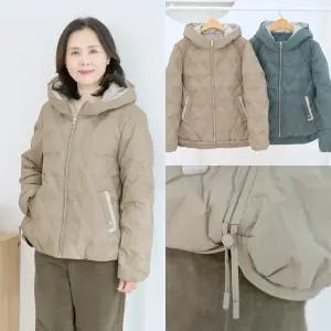 엄마옷 마미소 브이 후드 패딩 점퍼 오리털100 숏 66 99 덕다운 할머니 빅사이즈 40 70 마담 중년 여성 옷