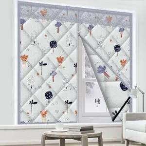 바람막이커튼 단열 겨울 방풍 패딩 난방 커텐 창문 누빔