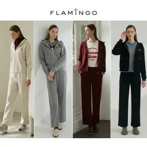 [후라밍고] 25FW 데일리 아트웍 기모 본딩 후드 집업 셋업 3PCS (후드 집업자켓+하프집업 스?+팬츠)