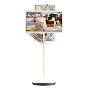 KTC 27인치 MegPad 1080p 휴대용 TV 터치스크린 모니터, EDLA 인증 안드로이드 14 8G RAM +128G 스토리지 옥타코어 CPU 퀄컴 리모컨 9500mAh