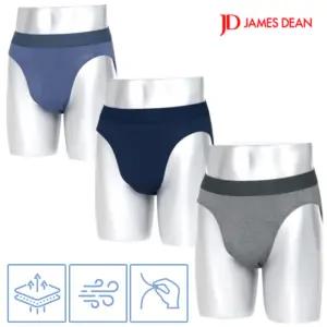 속옷MOA 제임스딘 남성용 베이직 아웃밴드 면/폴리스판 삼각(브리프) 팬티 3매입/V001