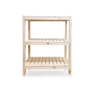 신발정리대 파인 우드렉 3단선반600 DIY 원목 모듈선반