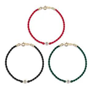 14k 위시 베젤 매듭 팔찌(랩 다이아몬드)(3color)