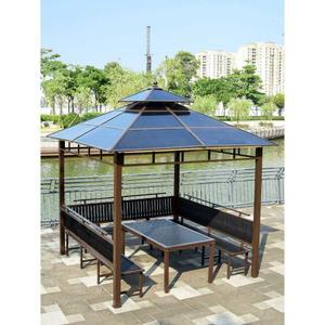 야외 파고라 바베큐장 조립식 그늘막 펜션 3x3xH2 2m 옥상 파빌리온 에코가든