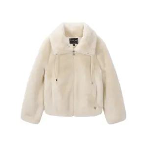 게스 여성 퍼 카라 자켓 아이보리 YO4W7855