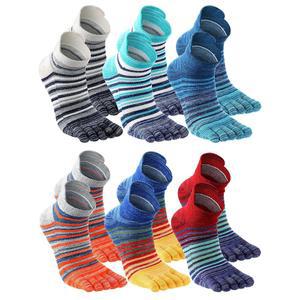 포루 6켤레 여성 발가락 양말 면 통기성 발목 5 남성용 운동용