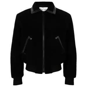 렉토 25FW 블랙 벤 콘트라스트 칼라 자켓 RM25WWJP002