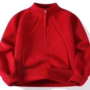 반 목폴라 지퍼 목티 목 폴라티 반폴라티 하프 터틀넥 뱀의 해 남자 남성 빨간 스웨터 겨울용 하이넥 트렌