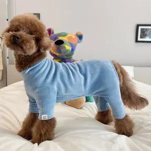 [꼴레트멍멍](김해점)겨울 강아지올인원 밍크 벨벳 기모 목폴라