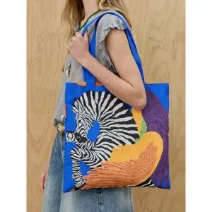 [하프클럽/]비비드 컬러 지브라 프린트 폴리 백