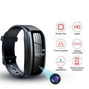 숨겨진 스파이미니 카메라 마이크로 가정용 비디오 사운드, 팔찌 HD 딕타폰 보안용 디지털 시계 소형 1080P 녹음기, DV 음성