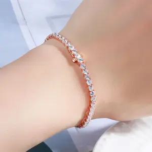 1부 랩 다이아 테니스 18K 팔찌 4프롱 럭셔리 기념일 선물 고급 생일 결혼