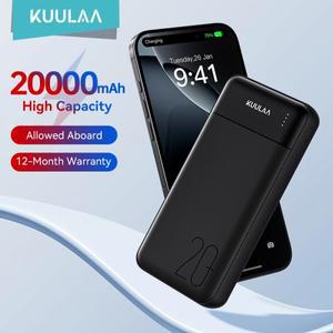 KUULAA 20000mAh 보조베터리 휴대용 충전기 외장 배터리 PoverBank iPhone Xiaomi mi POCO 용 고속