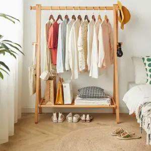 원목 행거 스탠드 옷걸이 A자 행거 선반 나무 컬러 60cm