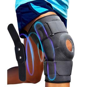 스파르토스 힌지 무릎 보호대 - ACL, MCL, 반월상 연골 파열, 관절염, 힘줄 듀얼 메탈 측면 안정제 달리기 지원, 남녀 체크 사이즈 차트(대형, 15 -20 허벅지)