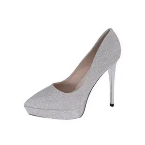 12cm 웨딩슈즈 글리터 셀프 샴페인 본식 리본장식 킬힐