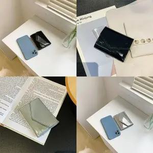 [하프클럽/]심플애나멜지갑 카드 유광 미니 똑딱이 무지 남성벨트 명함 소