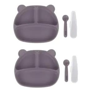 베베락 포네르 유아식 실리콘 흡착 식판 레드빈 2개