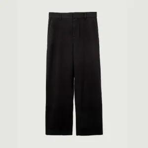 행텐HANGTEN 남성 우븐 웜 세미와이드 슬랙스 블랙