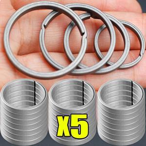 푸시 키체인 신형 링 플랫 자동차 티타늄 키 1/5개 합금 액세서리 펜던트 쉘 사이드 순수