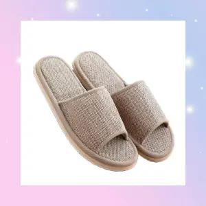 린넨 거실 슬리퍼 방 바닥 쾌적한 쿠션 집 조용한 발편한