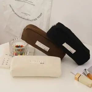 [다잇템] 여자 포인트 패치 필통 패브릭 3컬러 프레피 파우치