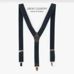 네이비그린도트 클래식 멜빵 서스펜더 넥타이 와이셔