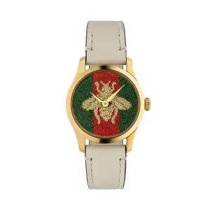 YA1265009 G타임리스 여성 가죽 쿼츠 27mm