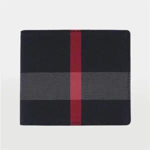 체크 캔버스 레더 남성 반지갑 80840651