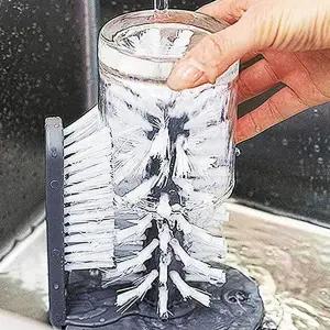 고품질 흡착식 컵 세척솔 양면 컵솔 텀블러 컵세척 물병 컵솔 (WFFV74E)