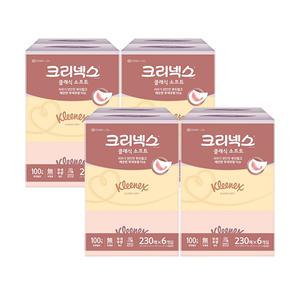 크리넥스 클래식 소프트 미용티슈 2겹, 230매, 6입, 4개