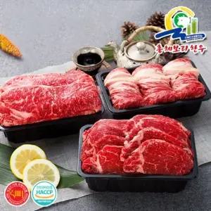 1등급이상 선물세트3호 등심500g+채끝500g+안심 업진 부채 치마중 총 1.5kg)