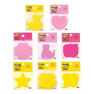 3M 포스트잇 강한 점착용 노트 모양 SSN DC 슈퍼 디자인 메모지 하트 사과 별 나비 꽃 오리 말풍선