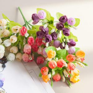 장미 조화 뉴미니부쉬 21cm 5컬러 인테리어 꽃 장식 소품 웨딩 부케