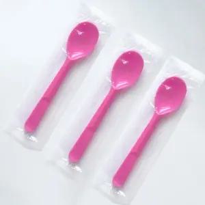테이크아웃 미니 아이스크림 스푼 대 개별포장 핑크 500개