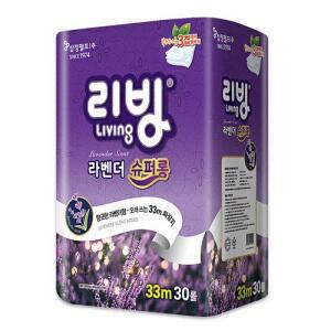 [삼정펄프] 리빙 라벤더 슈퍼롱~~~화장지 33M 30롤/3겹/휴지/두루마리