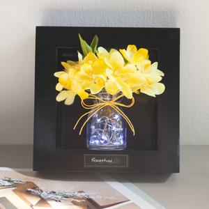 LED 전구플라워액자set 20cm (2컬러) 조화 꽃 인테리어 벽 장식