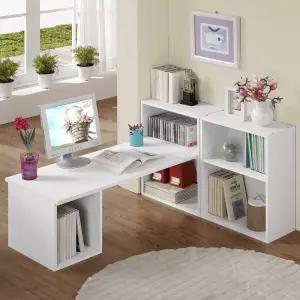 간편조립 DIY 좌식 컴퓨터 책상 책장 2개 테이블 풀세트