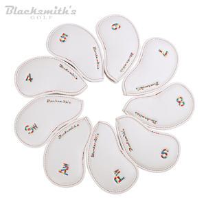 블랙스미스 고급형 골프 아이언 헤드커버(9개세트) 화이트레인보우