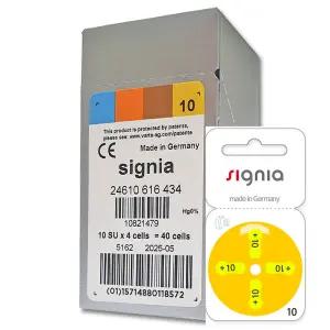 지멘스 시그니아 보청기배터리 10번(40EA) 노란색 보청기건전지 밧데리 부모님선물