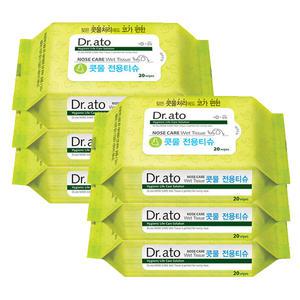 닥터아토 콧물티슈 휴대용 20매 x 6팩 물티슈 심플리브리드